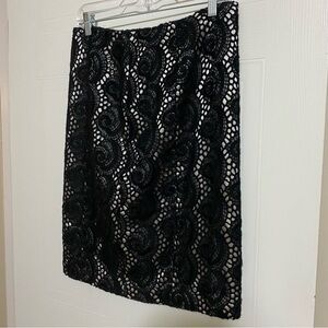 Dialogue Black Lace Pencil Skirt